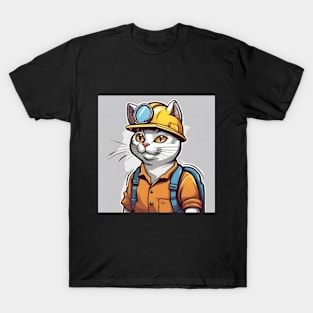 cute portrait of cats with hard hats T-Shirt